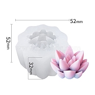 Succulent Plants Shape DIY Candle Silicone Molds, Resin Casting Molds, For UV Resin, Epoxy Resin Jewelry Making, White, 52x52x32mm(X-CAND-PW0001-243A)