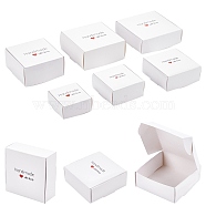 BENECREAT 24Pcs 6 Styles Paper with PVC Candy Boxes, with Square Window, for Bakery Box, Baby Shower Gift Box, Square, White, 4pcs/style(CON-BC0002-15B)