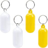 4Pcs 2 Colors ABS Plastic Floating Keychain, for Boating,Fishing, Sailing and Outdoor Sports, Oval, Platinum, Mixed Color, 89mm(KEYC-NB0001-14)