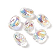 Acrylic Beads, Imitation Baroque Pearl Style, Rice, Clear AB, 14x10x8.5mm, Hole: 1.3mm(PACR-C008-03A)