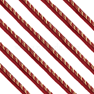 Polyester Twisted Lip Cord Trim, Twisted Trim Cord Rope Ribbon for Home Decoration, Upholstery, DIY Handmade Crafts, Dark Red, 5/8 inch(17mm), about 13.67 Yards(12.5m)/Roll(OCOR-WH0071-044A-03)