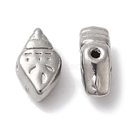 Non-Tarnish 304 Stainless Steel Beads, Conch, Stainless Steel Color, 8x5x3mm, Hole: 0.9mm(STAS-I305-180P)