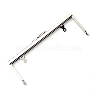 Iron Purse Frame Handle, for Bag Sewing Craft Tailor Sewer, Platinum, 8x20.5x1.25cm, Hole: 3mm(FIND-WH0059-42P)