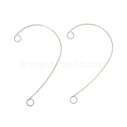 316 Stainless Steel Ear Cuff Findings, Climber Wrap Around Non Piercing Earring Findings with 2 Loop, Stainless Steel Color, 59x37x0.5mm, Hole: 4mm(STAS-H148-02P)