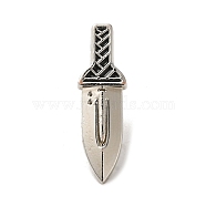 Enamel Pins, Alloy Brooches for Backpack Clothes, Knife, Platinum, 30x9x1.5mm(JEWB-H021-03P)