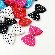 Ribbon Bowknot & Hair Bows Costume Accessories, Mixed Color, 35~40x24~25mm(DBF021)