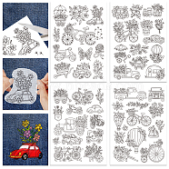 4 Sheets 11.6x8.2 Inch Stick and Stitch Embroidery Patterns, Non-woven Fabrics Water Soluble Embroidery Stabilizers, Vehicle, 297x210mmm(DIY-WH0455-064)