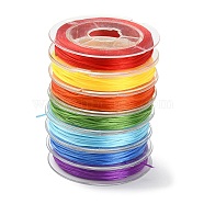 7 Rolls 7 Colors Flat Elastic Crystal String Set, Elastic Beading Thread, for Stretch Bracelet Making, Mixed Color, 0.5mm, about 10 yards(9.14m)/roll, 1 roll/color(EW-YW0001-09)