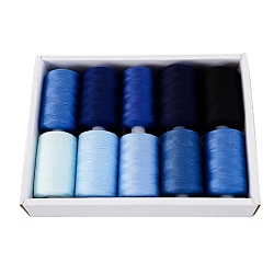 10 Colors Polyester Sewing Thread, Mixed Color, Packing: 63x34x12mm, 10pcs/set(PW-WG34EA6-02)