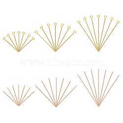 304 Stainless Steel Flat Head Pins & Eye Pins Sets, Golden, 240pcs/box(STAS-UN0006-93G)