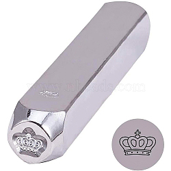 Iron Metal Stamps, for Imprinting Metal, Plastic, Wood, Leather, Crown, 65.5x10mm(AJEW-BC0005-39B)