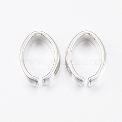 304 Stainless Steel Quick Link Connectors, Linking Rings, Oval, Silver Color Plated, 13x10x4mm(STAS-H400-01S)
