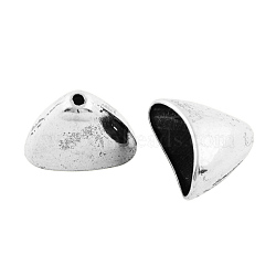 Tibetan Style Alloy Triangle Apetalous Bead Cones, For Tassels Pendant,  Cadmium Free & Lead Free, Antique Silver, 14x20x12mm, Hole: 2mm(X-TIBE-5212-AS-LF)