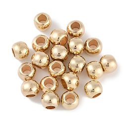 CCB Plastic Round Beads, Gold, 7.5x6mm, Hole: 3.5mm(ALUM-U001-07A-06)