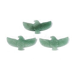 Eagle Shape Natural Green Aventurine Gemstone Pendants, 27~28x51x5~6mm, Hole: 1.8~2mm(G-P563-05F)