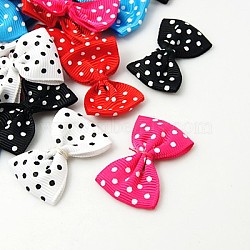 Ribbon Bowknot & Hair Bows Costume Accessories, Mixed Color, 35~40x24~25mm(DBF021)