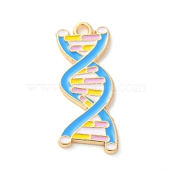 Alloy Enamel Pendants, Golden, DNA, 26.5x12x1.5mm, Hole: 1.6mm(ENAM-R146-03B)