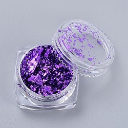 Foil Flakes, DIY Gilding Flakes, for Epoxy Jewelry Accessories Filler, Blue Violet, Box: 2.9x1.6cm(DIY-E032-02G)