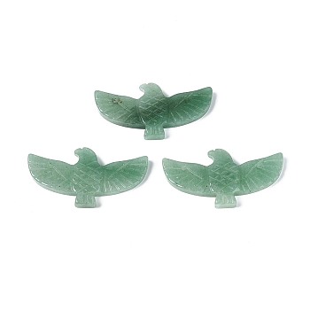 Eagle Shape Natural Green Aventurine Gemstone Pendants, 27~28x51x5~6mm, Hole: 1.8~2mm