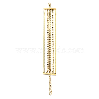 304 Stainless Steel Chains Multi-strand Bracelet for Women(BJEW-G674-01A-G)-2
