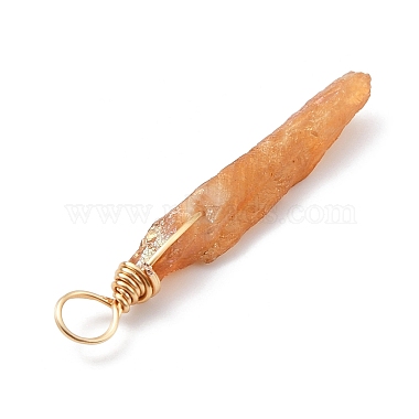 Electroplated Raw Rough Natural Quartz Crystal Copper Wire Wrapped Pendants(PALLOY-JF02410-01)-4