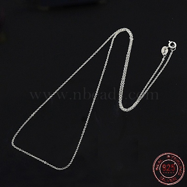 Rhodium Plated Sterling Silver Necklaces(X-STER-M034-32B)-2