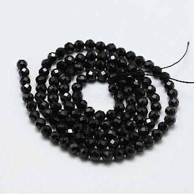 Chapelets de perles en spinelle noir naturel(G-E366-07-3mm)-3