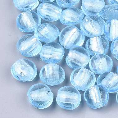 Handmade Silver Foil Lampwork Glass Beads(SLF12MMY-1L)-1