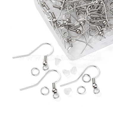 50Pcs 304 Stainless Steel French Hooks with Coil and Ball(STAS-YW0001-54)-2