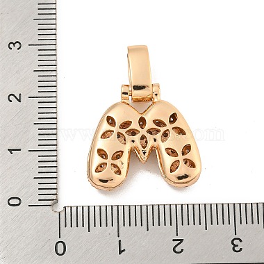 Brass Micro Pave Clear Cubic Zirconia Pendants(KK-B099-01G-M)-3