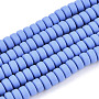 Cornflower Blue Flat Round Polymer Clay Beads(CLAY-N008-93)