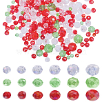 18 Strands 18 Styles Christmas Theme Electroplate Glass Beads Strands, AB Color Plated, Faceted, Rondelle, Mixed Color, 2.5~8x2~6mm, Hole: 0.4~1mm, 1 strand/style(EGLA-GO0001-01)