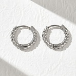 304 Stainless Steel Huggie Hoop Earrings for Women, Twist, Stainless Steel Color, 11.5x2mm(EJEW-K336-01B-P)