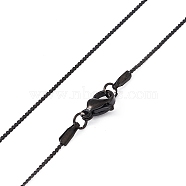 304 Stainless Steel Serpentine Chain Necklace for Men Women, Electrophoresis Black, 15.75 inch(40cm)(NJEW-G076-01A-EB)