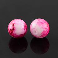 Spray Painted Glass Beads Strands, Round, Deep Pink, 6mm, Hole: 1.3~1.6mm, about 133pcs/strand, 31.4 inch
(X-GLAA-R139-6mm-05)