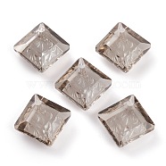 Embossed Glass Rhinestone Pendants, Abnormity Embossed Style, Rhombus, Faceted, Satin, 13x13x5mm, Hole: 1.2mm, Diagonal Length: 13mm, Side Length: 10mm(GLAA-J101-03A-001SA)