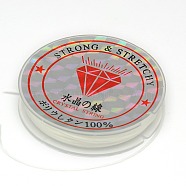 Flat Elastic Crystal String, String Cord Crystal Threads, White, 0.6mm, about 10.93 yards(10m)/roll(EW-F001-13)