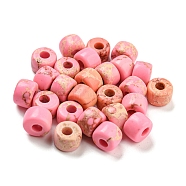 Synthetic Imperial Jasper Dyed Beads, Column, Pink, 8~8.5x5.5~6mm, Hole: 3~3.3mm(G-G003-A07)