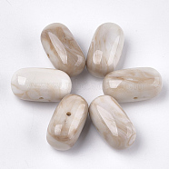 Acrylic Beads, Imitation Gemstone Style, Oval, Tan, 30x16x16mm, Hole: 2mm, about 75pcs/500g(OACR-S029-007A)