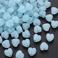 Imitation Jelly Acrylic Beads, Heart, Light Sky Blue, 8x8.5x5.5mm, Hole: 2.5mm, about 2030pcs/500g(MACR-S373-95-EA08)