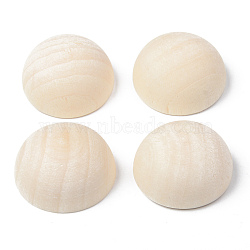 Unfinished Natural Wood Cabochons, Undyed, Half Round/Dome, Old Lace, 29x15mm(WOOD-R269-D)