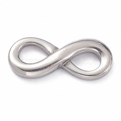 304 Stainless Steel Links Connectors, Infinity, Stainless Steel Color, 11x26x4mm(X-STAS-O140-05P)