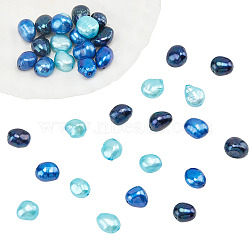 36Pcs 3 Colors Dyed Natural Cultured Freshwater Pearl Beads, Oval, Mixed Color, 10~15x6~10mm, Hole: 0.8mm, 12pcs/color(PEAR-NB0001-74B)