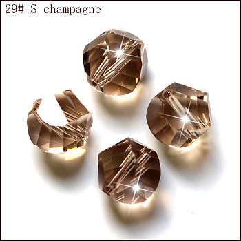 Imitation Austrian Crystal Beads, Grade AAA, Faceted, Polygon, BurlyWood, 6mm, Hole: 0.7~0.9mm