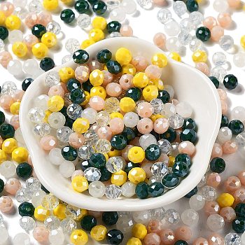 Glass Beads, Faceted, Rondelle, Old Lace, 6x5mm, Hole: 1mm, about 280pcs/60g