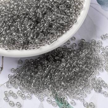 MIYUKI Round Rocailles Beads, Japanese Seed Beads, 8/0, (RR2412) Transparent Taupe, 3mm, Hole: 1mm, about 422~455pcs/10g