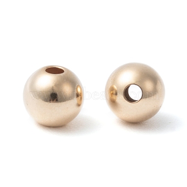 Yellow Gold Filled Beads, 1/20 14K Gold Filled, Round, Real Gold Filled,  5mm, Hole: 1.4mm