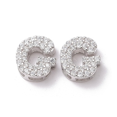 Letter G Cubic Zirconia Beads