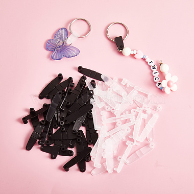 50Pcs Badge Strap Clip White Key Chain Connector Plastic Keychain Clip for Card Holder(JX291A)-5
