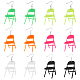 6 Pairs 6 Colors Acrylic Chair Dangle Earrings with Steel Iron Pins(EJEW-FI0001-56)-1